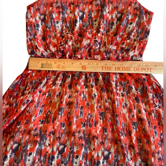 Lush Tank Dress Orange, Red, Purple White Abstract Pattern Fully Lined Sz Small. - Picture 11 of 11